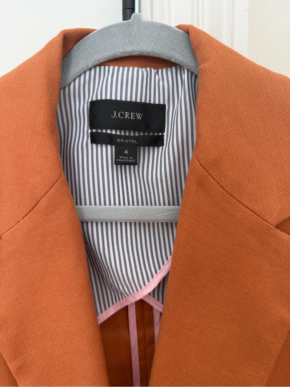 J. Crew Double-Breasted Rust Orange Blazer with Gold Buttons - Picture 4 of 4